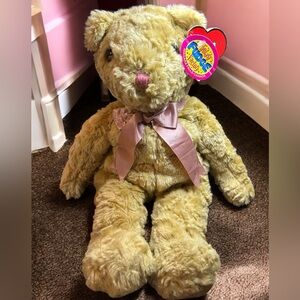 Vintage Rare 1990 Ty Plush RUMPLES the Teddy Bear Large Heart Tag